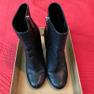 Black leather 4 inch heel Boots.